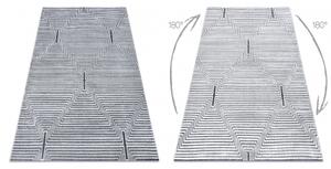 Koberec Strukturální SIERRA G5018 ploché tkaní šedá proužky, diaman velikost 120x170 cm | krásné koberce cz