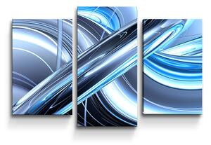 Sablio Obraz - 3-dílný Modrá abstrakce - 75x50 cm