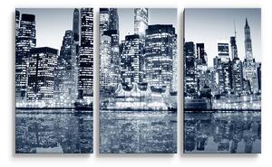 Sablio Obraz - 3-dílný Noční New York - 120x80 cm