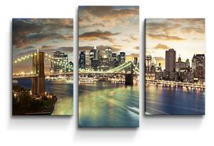 Sablio Obraz - 3-dílný Brooklynský most - 75x50 cm