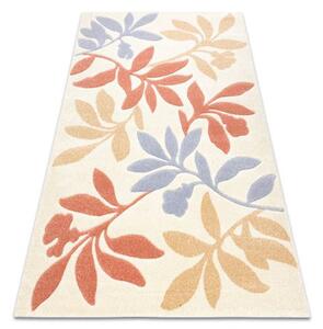 Kusový koberec FEEL 1595/17933 Listí Květy béžový hnědý fialový Rozměr: 120x170 cm