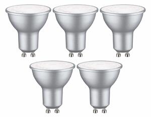 PAULMANN Standard 230V LED reflektor GU10 5ks sada 4,9W 4000K hliník