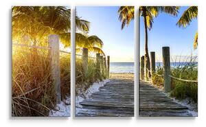 Sablio Obraz - 3-dílný Cestička na pláž - 120x80 cm