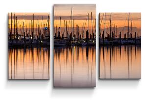 Sablio Obraz - 3-dílný Večerní přístav - 75x50 cm