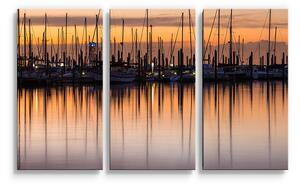 Sablio Obraz - 3-dílný Večerní přístav - 120x80 cm