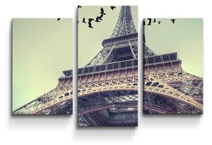 Sablio Obraz - 3-dílný Eiffelova věž 3 - 75x50 cm