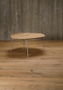 Organický konferenční stolek malý - dub 2,5 cm Hliník / Bezbarvý