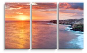 Sablio Obraz - 3-dílný Západ slunce nad mořem - 120x80 cm