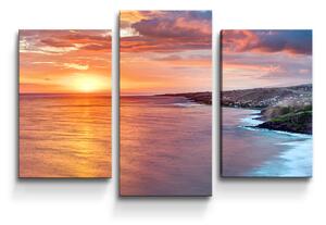 Sablio Obraz - 3-dílný Západ slunce nad mořem - 75x50 cm