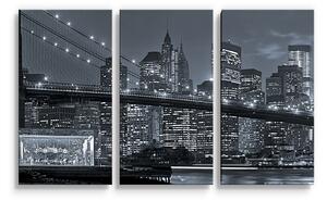 Sablio Obraz - 3-dílný Noční New York 2 - 120x80 cm