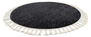 Kulatý koberec BERBER 9000 šedý střapce, Maroko, Shaggy velikost kruh 120 cm | krásné koberce cz