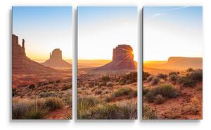 Sablio Obraz - 3-dílný Skály v poušti 2 - 120x80 cm