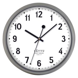 LAVVU Svítící šedé metalické hodiny LIGHT SENSOR Metallic Grey LCS2011