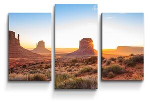 Sablio Obraz - 3-dílný Skály v poušti 2 - 75x50 cm