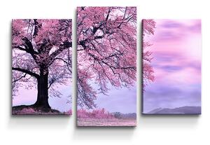 Sablio Obraz - 3-dílný Růžový strom - 75x50 cm