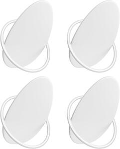 SONGMICS Set 4 nástěnných háčků OVAL moderní bílý