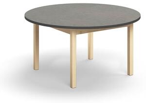 AJ Produkty Stůl DECIBEL, Ø1200x590 mm, akustické linoleum, bříza/tmavě šedá