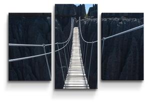 Sablio Obraz - 3-dílný Visutý most - 75x50 cm