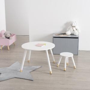 Atmosphera Dětský dřevěný stolek KULATÝ - bílý