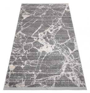 Moderní koberec REBEC střapce 51186B Mramor dvě úrovně rouna krém velikost 140x190 cm | krásné koberce cz