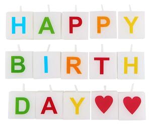 LOVE LETTERS Svíčka Happy Birthday 15 dílů