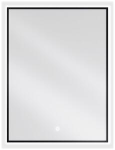 MEXEN - Erma zrcadlo s osvětlením 60 x 80 cm, LED 6000K, černý rám 9814-060-080-611-70