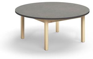 AJ Produkty Stůl DECIBEL, Ø1200x530 mm, akustické linoleum, bříza/tmavě šedá