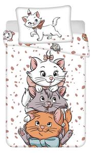 Bílé bavlněné dětské povlečení do postýlky 100x135 cm Marie Cat "Friends" – Jerry Fabrics