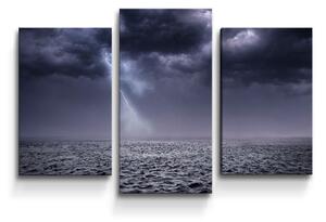 Sablio Obraz - 3-dílný Bouře nad mořem - 75x50 cm