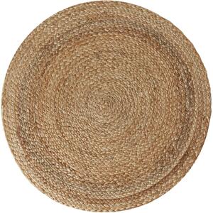 Tectake Ručně tkaný koberec Glim z juty, boho styl, kulatý - Ø 60 cm