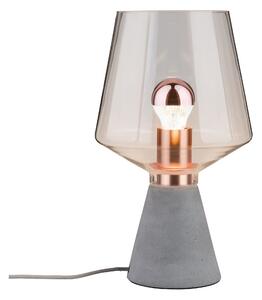 Paulmann stolní lampa Neordic Yorik 1-ramenné sklo/beton/měď 796.65 P 79665