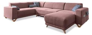 Růžová rozkládací/s úložným prostorem rohová pohovka (levý roh/do "U") Classy Sophie – Miuform