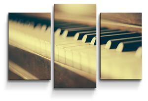 Sablio Obraz - 3-dílný Klávesy klavíru - 75x50 cm