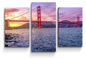 Sablio Obraz - 3-dílný Golden Gate 5 - 75x50 cm