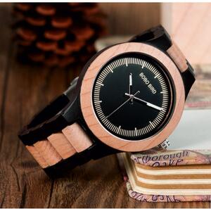 BOBO BIRD Náramkové hodinky na ruku ze dřeva pánské DH016 OFXS I 3D HODINY DH000016 -PINEWOOD -Wristwatch