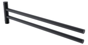 Nimco Bormo černá držák na ručníky dvojitý otočný k umyvadlu 42 cm BRC 1109