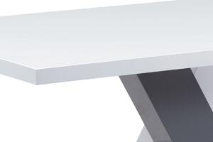 Jídelní stůl 140x80, bílá MDF vysoký lesk Mdum
