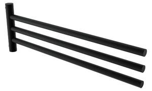 Nimco Bormo černá držák na ručníky trojitý otočný k umyvadlu 42 cm BRC 1109
