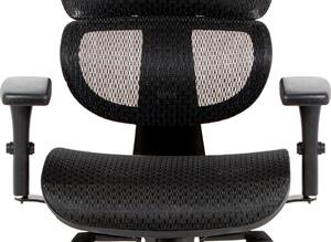 Kancelářská židle, synchronní mech., černá MESH, kovový kříž Mdum