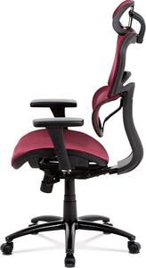 Kancelářská židle, synchronní mech., červená MESH, kovový kříž Mdum