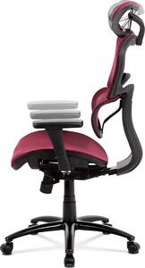 Kancelářská židle, synchronní mech., červená MESH, kovový kříž Mdum