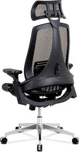Kancelářská židle, černá MESH síťovina, lankový mech., kovový kříž Mdum