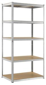 FurniGO Regál 200x100x60 cm - stříbrný