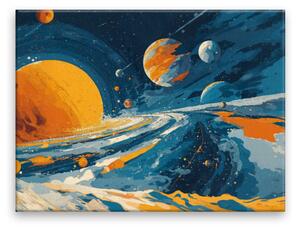 Obraz na plátně - Kosmický tanec planet 2 - 40x30 cm