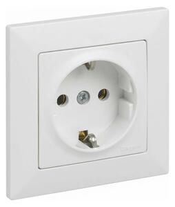 Legrand - Zásuvka domovní SCHUKO 250V/16A s rámečkem SUNO bílá