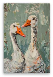 Obraz na plátně - Husí něžnost - 80x120 cm
