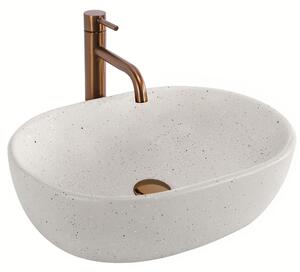 Rea Amelia, umyvadlo na desku 480x345x135 mm, imitace kamene-písková, REA-U8480