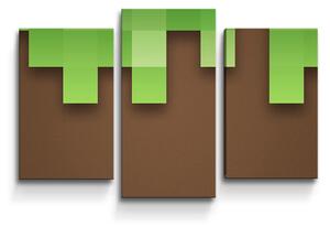 Sablio Obraz - 3-dílný Green Blocks 2 - 75x50 cm