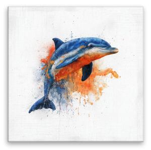 Obraz na plátně - Modrý delfín - 80x80 cm - CZ výroba