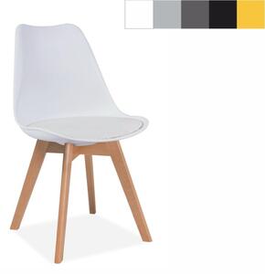SIGNAL Jídelní židle - KRIS dub, plast/ekokůže, různé barvy na výběr Sedák: bílý (plast)